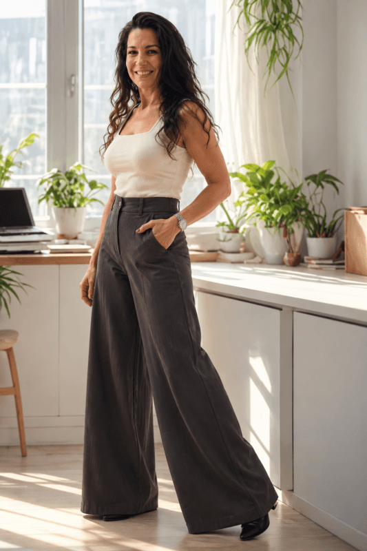 Pantalón Taormina Wide Leg Negro - Estancias Wear